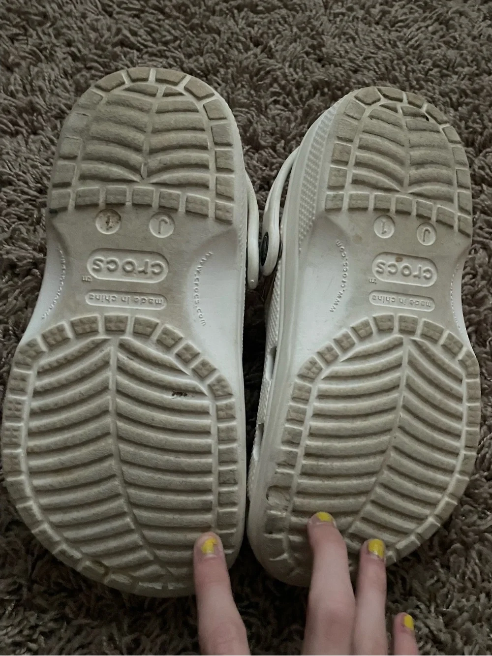 CROCS Kids White Clogs with Gold Decorative Charms
